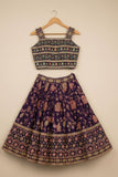 Purple With Multicolor Printed Ethnic Lehenga Choli For Girls