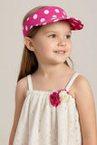 Girls White Lace Top with Pink Polka Dot Capri Pants