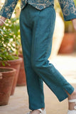 Teal Embroidered Co-ord Set with Cropped Jacket For Girls
