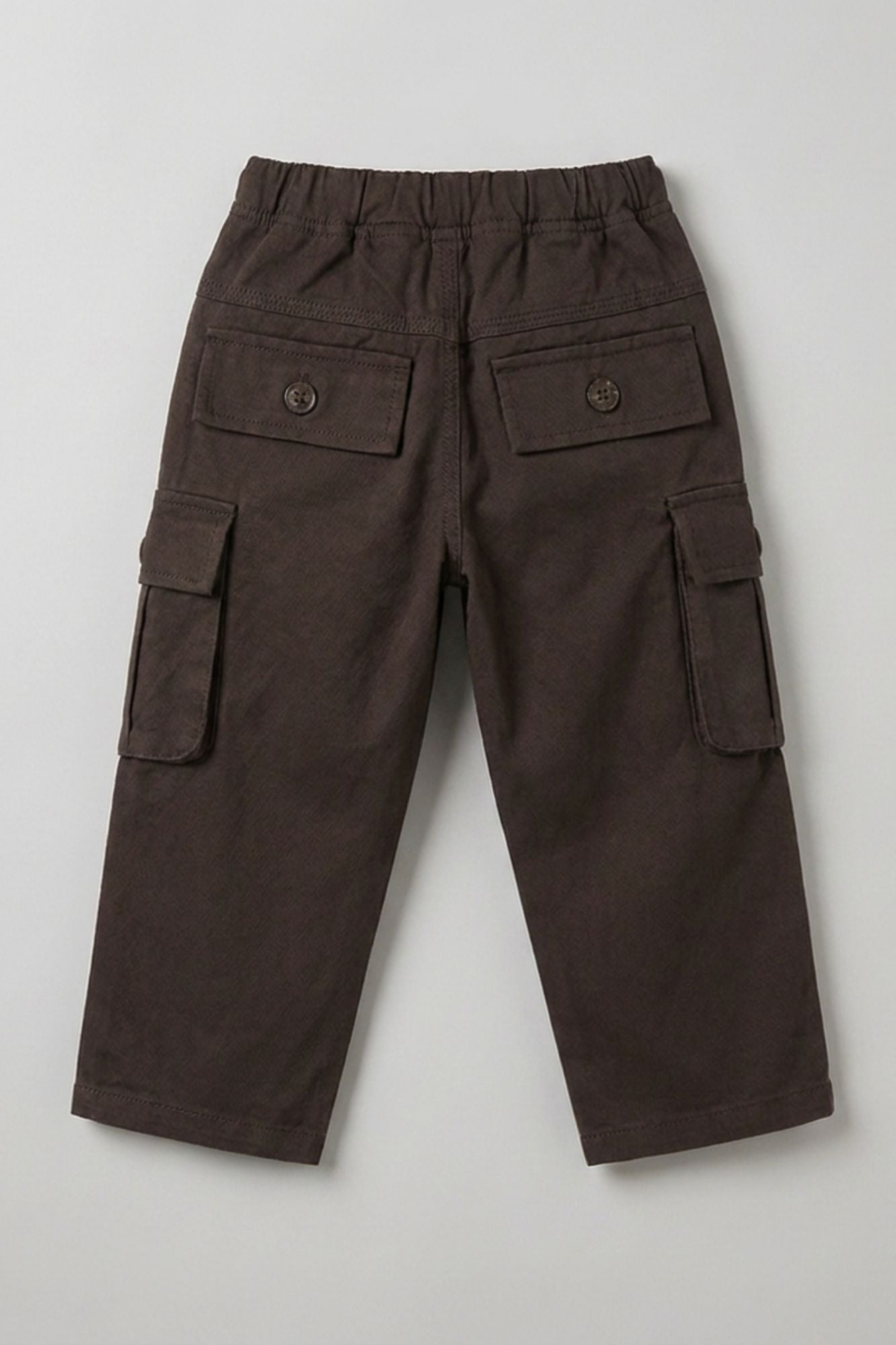 Dark Brown Cargo Pants with Drawstring Waist