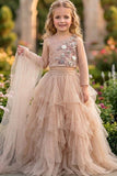 Blush Pink Floral Ruffle Lehenga Choli For Girls