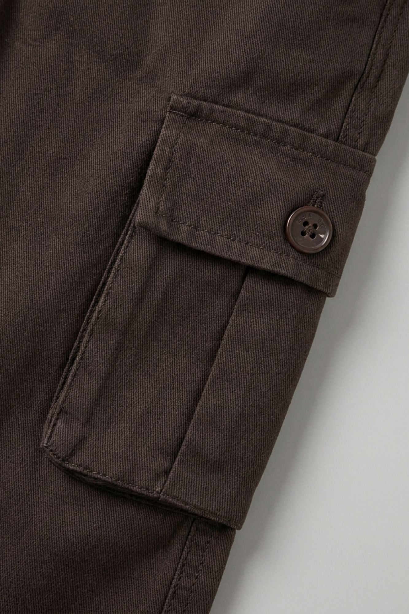 Dark Brown Cargo Pants with Drawstring Waist