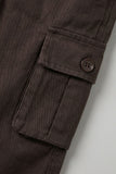 Dark Brown Cargo Pants with Drawstring Waist