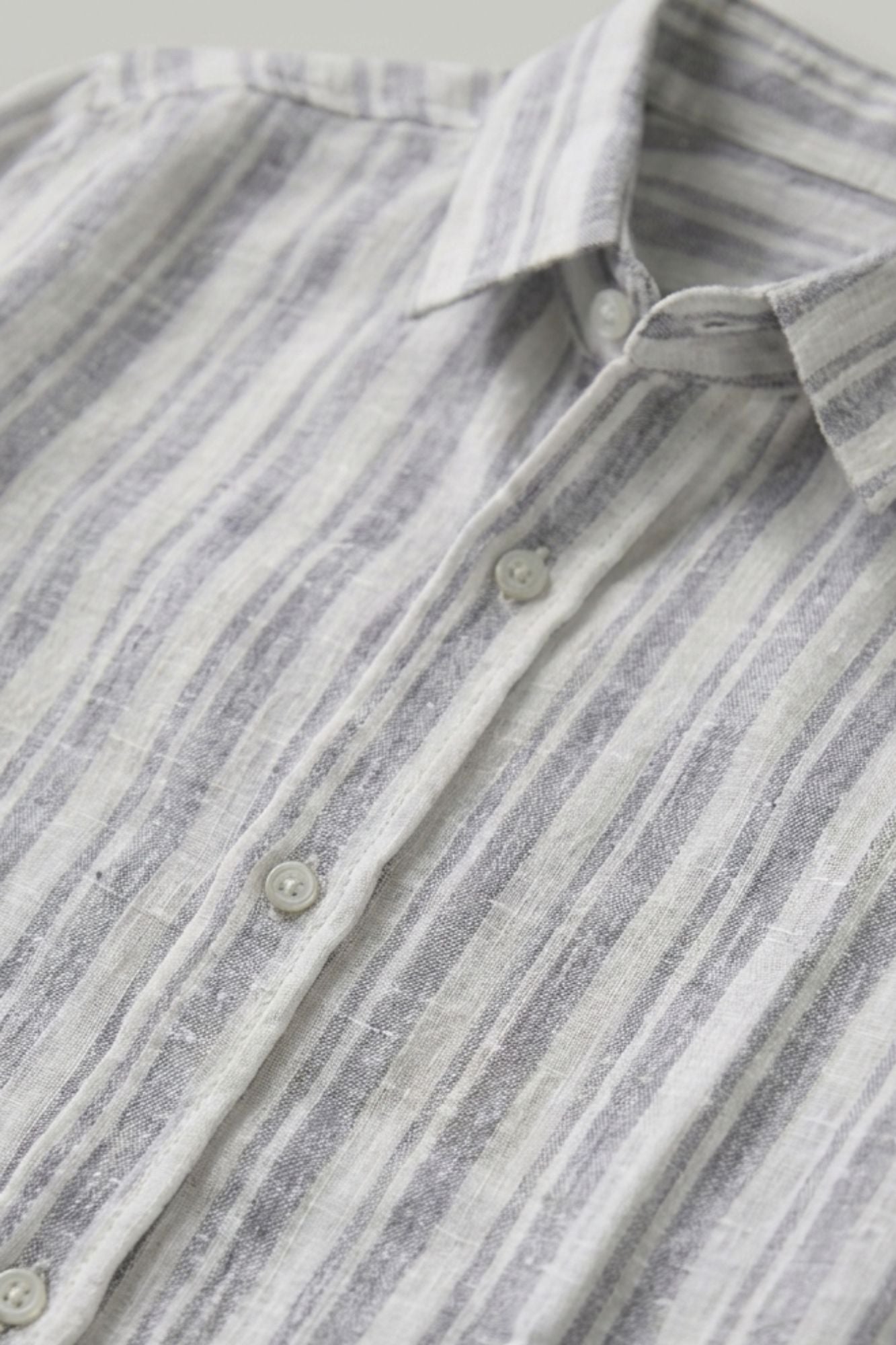 Boys White & Grey Striped Full Sleeve Casual Shirt