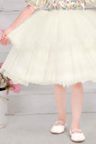 Elegant Cream Party Frock With Puffy Sleeves And Sequins Work For Girls