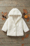 White Soft & Warm Faux Fur Jacket for Girls