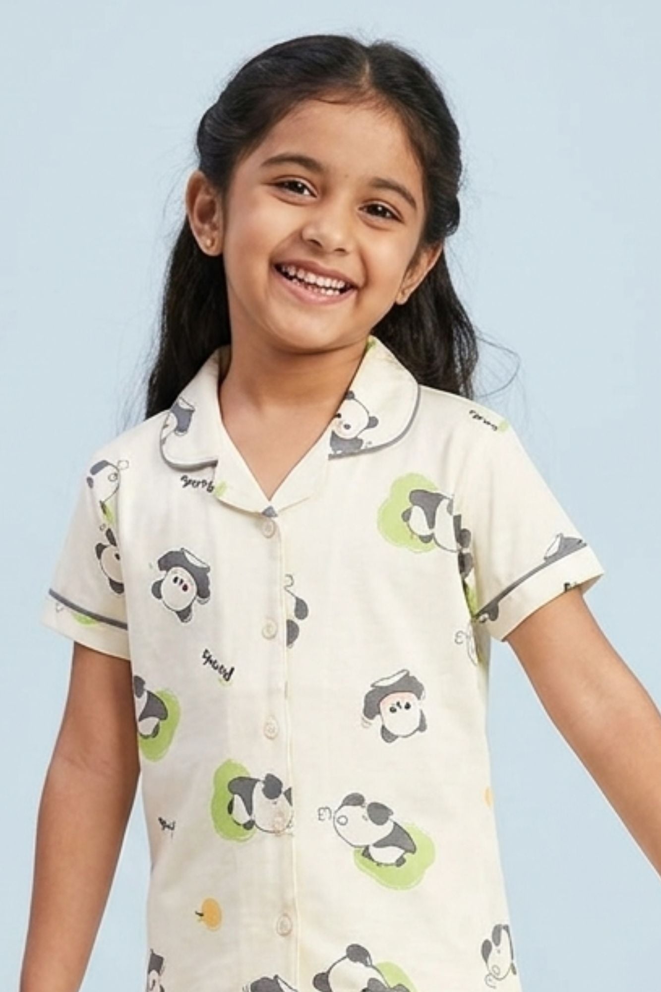 Girls Off-White Panda Print Night Suit Set