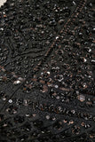 Black Sequin Embroidered Lehenga Set For Girls