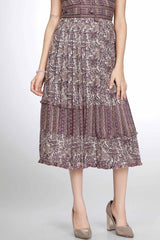 Purple Sequins Work And Printed Casual Dress For Girls