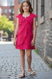 Rani Pink Layered Party Dress with Shrug for Girls