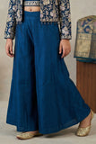 Blue Embroidered Palazzo Set With Jacket for Girls