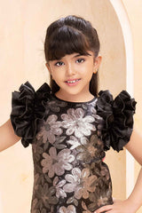 Black Sequins Works Party Wear Dress For Girls