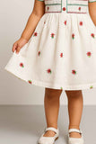 White Embroidered Vintage Inspired Dress For Girls