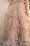 Blush Pink Floral Ruffle Lehenga Choli For Girls