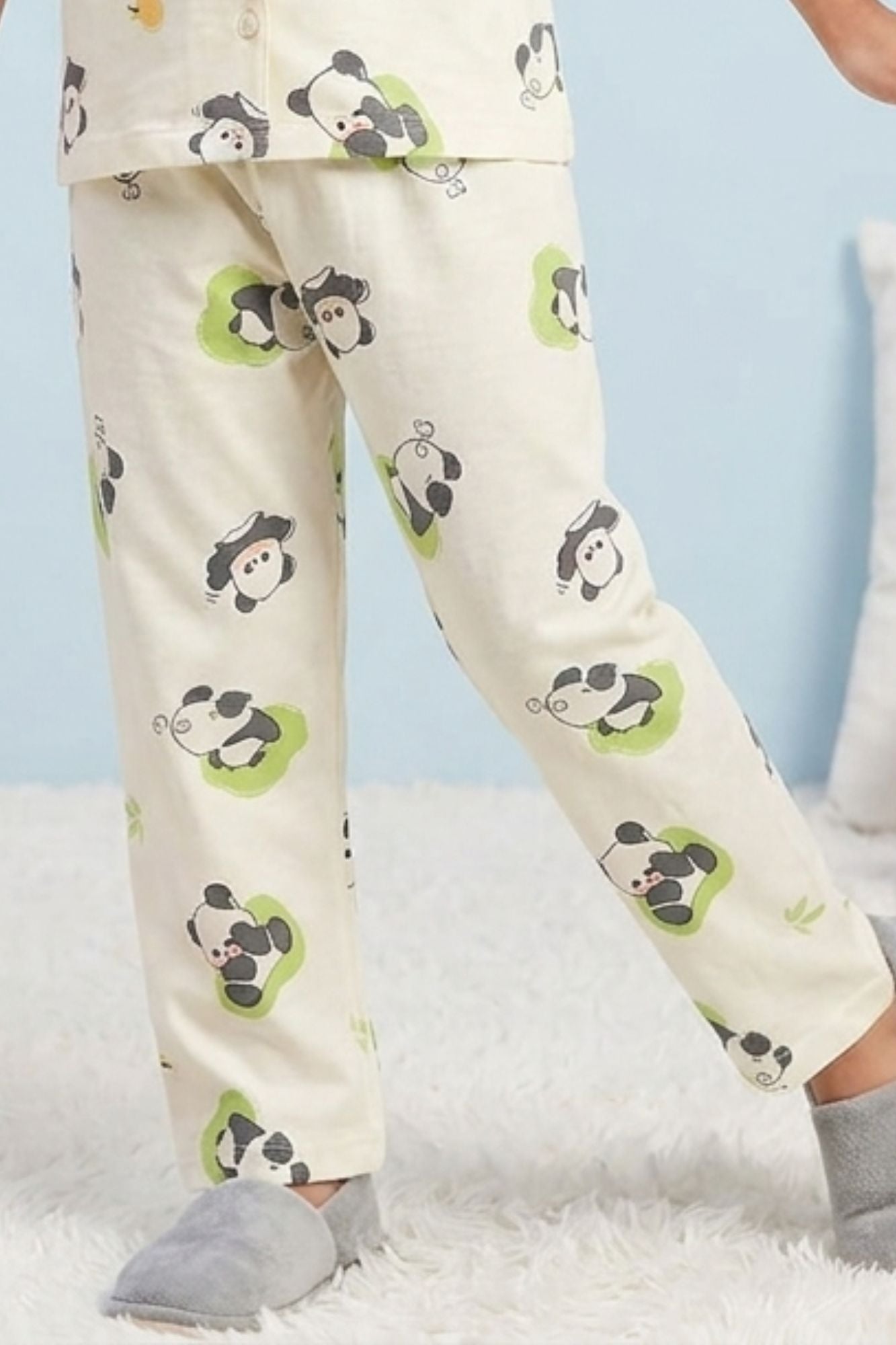 Girls Off-White Panda Print Night Suit Set