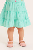 Elegant Turquoise Hakoba And Embroidered Frock For Girls