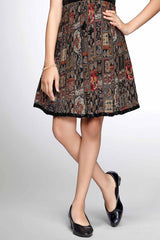 Black Motif Printed Causal Wear Frock For Girls