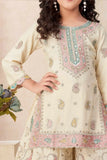 Cream Embroidered Palazzo Set for Girls