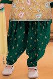 Mustard Yellow Floral Embroidered Patiala Set with Dupatta For Girls