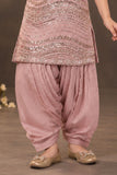 Dusty Pink Sequin Embellished Patiala Set For Girls