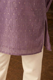 Boys Ethnic Mauve Crushed Tissue Embriodered Kurta Pajama Set