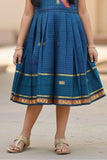 Bottle Green Traditional Dress with Zari Border For Girls