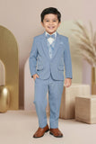 Boys Light Blue Party Wear 5-Piece Suit