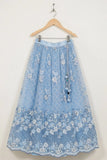 Sky Blue Embroidered Lehenga Choli with Sequin and Thread Work For Girls