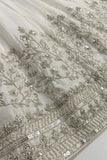 Girls Cream Embroidered Lehenga Choli Set with Dupatta