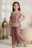 Dusty Pink Designer Embroidered Palazzo Set For Girls