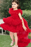Radiant Red Tailback Frock for Kids: Playful Elegance in Every Twirl