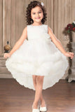 White Net Multilayer With Ruffle Frock For Girls