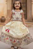 Cream Royal Embroidered Lehenga Choli For Girls