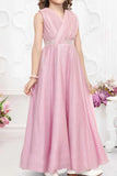 Blush Pink Shimmer Party Gown For Girls
