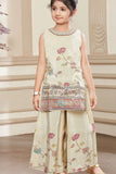 Cream Ethnic Palazzo Set with Multicolor Embroidery for Girls