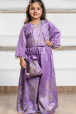 Designer Lavender Embroidered Palazzo Set with Potli Bag for Girls