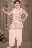 Peach Kurta With Patiala Bottom For Girls