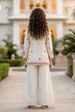 Ivory Embroidered Jacket & Palazzo Set With Designer Jacket