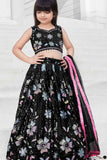Black Sequins Work And Bead Work Lehenga Choli For Girls
