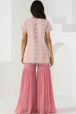 Girls Dusty Pink Embroidered Palazzo Set