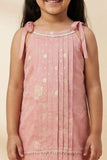 Girls Pink Sleeveless Dress with Pintuck Pleats