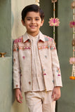 Boys Ivory Embroidered Coat Suit Set
