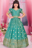 Sea Green Ethnic Gown For Girls