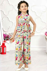 Stylish Printed Multicolor Co ord Set For Girls