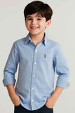 Classic Light Blue Cotton Shirt For Boys
