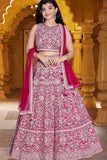 Red Sequin And Thread Embroidery Work Lehenga Choli Set For Girls