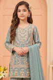 Powder Blue  Designer Wear Palazzo Set with Heavy Embroidery