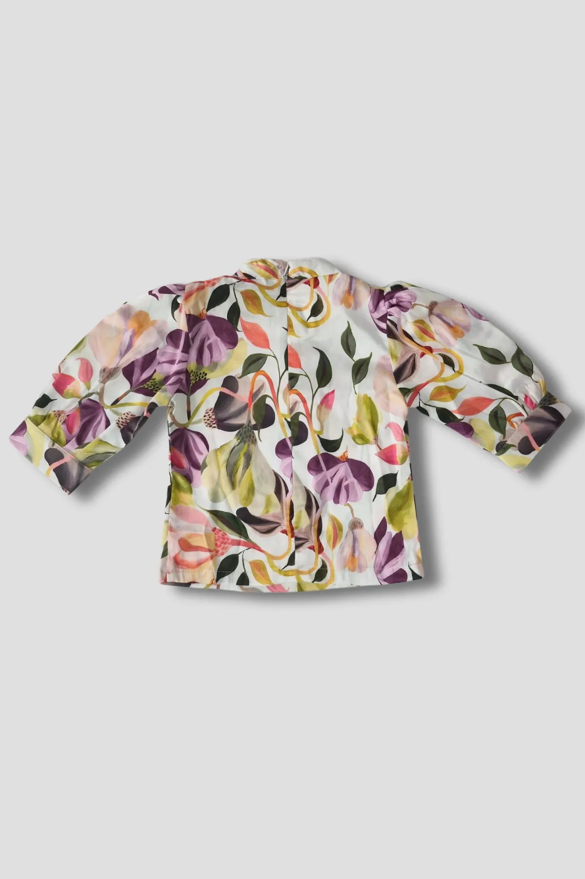 Purple Waist Coat And Pant With Floral Printed Top Set For Girls