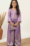 Designer Lavender Embroidered Palazzo Set with Potli Bag for Girls