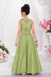 Elegant Pista Embroidered Palazzo Set with Dupatta
